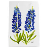 Bluebonnets Texas State Flowers Lupine Waterverf Medium Cadeauzakje (Achterkant)