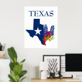 Bluebonnets Texas State Flowers Lupine Waterverf Poster (Thuiskantoor)
