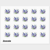 Bluebonnets Texas State Flowers Lupine Waterverf Ronde Sticker (Vel)