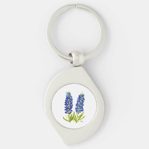 Bluebonnets Texas State Flowers Lupine Waterverf Sleutelhanger