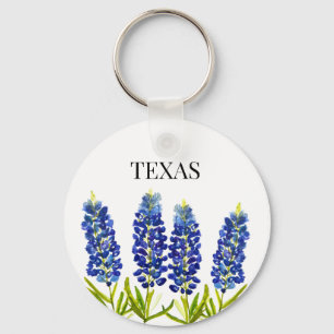 Bluebonnets Texas State Flowers Lupine Waterverf Sleutelhanger