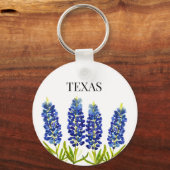 Bluebonnets Texas State Flowers Lupine Waterverf Sleutelhanger (Voorkant)
