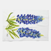 Bluebonnets Texas State Flowers Lupine Waterverf Theedoek (Horizontaal)