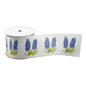Bluebonnets Texas State Flowers Pattern Waterverf Satijnen Lint (Spoel)