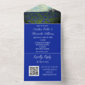 Bluebonnets Texas Texan Elegant QR Code Weddenscha All In One Uitnodiging (Binnen)