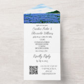 Bluebonnets Texas Texan Elegant QR Code Wedding Al All In One Uitnodiging (Binnen)