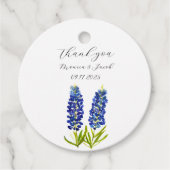 Bluebonnets Texas Waterverf Blauw Bloemen Bruiloft Bedankjes Labels (Voorkant)