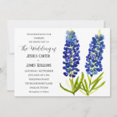 Bluebonnets Texas Waterverf Blauw Bloemen Bruiloft Kaart (Voorkant)