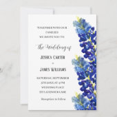 Bluebonnets Texas Waterverf Bloem Bruiloft Kaart (Voorkant)