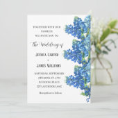 Bluebonnets Texas Waterverf Floral Wedding Kaart (Staand voorkant)