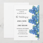 Bluebonnets Texas Waterverf Floral Wedding Kaart (Voorkant / Achterkant)