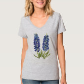 Bluebonnets Texas Wildbloemen Lupine Waterverf T-shirt (Voorkant)