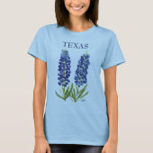 Bluebonnets Texas Wildbloemen Lupine Waterverf T-shirt (Voorkant)