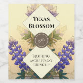 Bluebonnets van Texas Fleslabel Set Wijn Etiket (Enkel label)