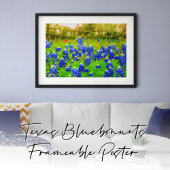 Bluebonnets van Texas Rustic Blue Wildflower Poster