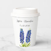 Bluebonnets Waterverf Blauw Bloemen Bloemen Bruilo Papieren Bekers (Voorkant)
