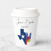 Bluebonnets Waterverf Blauw Bloemen Bloemen Bruilo Papieren Bekers (Voorkant)