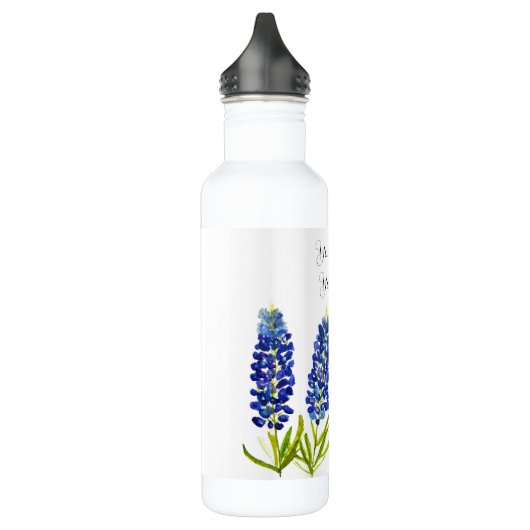 Bluebonnets Waterverf Blauw Bloemen Bloemen Bruilo Waterfles (Links)