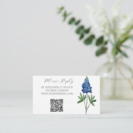 Bluebonnets Waterverf Bloemen Bloemen Bloemen Bloe Informatiekaartje (Staand voorkant)