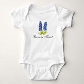 Bluebonnets waterverf Floral Girly Baby bodysuit (Voorkant)
