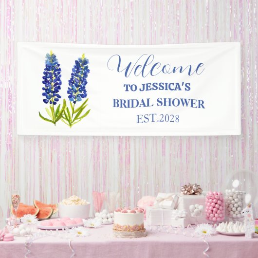 Bluebonnets Wilde Bloem Texas Bruidsuitnodiging Spandoek (Feest)