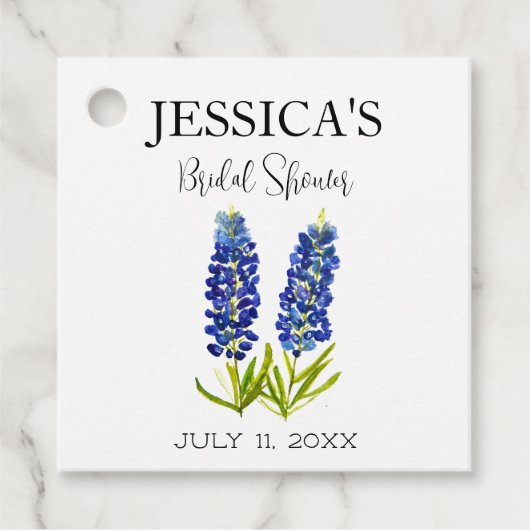Bluebonnets Wildflower Blue Flowers Vrijgezellenfe Bedankjes Labels (Voorkant)