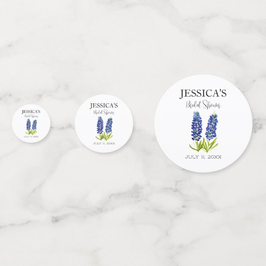 Bluebonnets Wildflower Blue Flowers Vrijgezellenfe Confetti (Voorkanten)