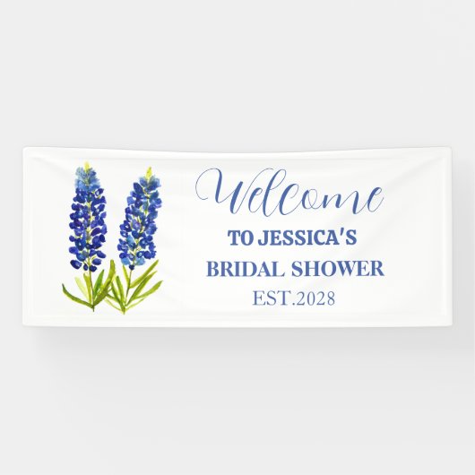 Bluebonnets Wildflower Texas Bruidsfeest Spandoek (Horizontaal)
