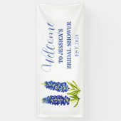 Bluebonnets Wildflower Texas Bruidsuitnodiging Spandoek (Verticaal)