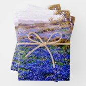 Bluebonnets Wrapping Paper Flat Sheet Set van 3 (In situ)