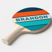 Bluebottle Echo Bold Gestreept met Naam Tafeltennisbatje (Voorkant Gekanteld)
