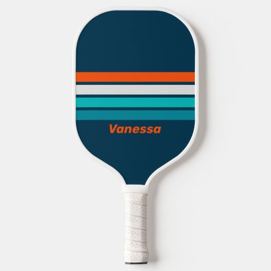 Bluebottle Echo Over Strepen met Naam Pickleball Paddle (Voorkant)