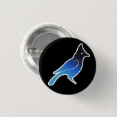 BlueCorvid-Logo op zwart Ronde Button 3,2 Cm (Voorkant /achterkant)