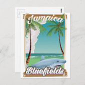 Bluefields, Jamaica strandvakantie poster. Briefkaart (Voorkant / Achterkant)