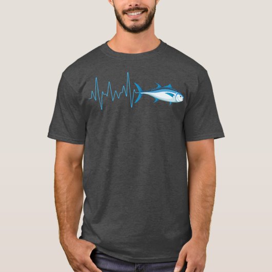 Bluefin Tuna Heartbeat EKG Pulseline Deep Sea T-shirt (Voorkant)