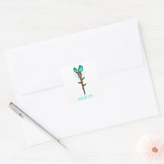 Blueflare Staf Fantasie Magisch Wapen Vierkante Sticker
