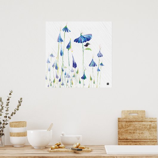 BLUEFLOWERRAÏNE POSTER (Keuken)