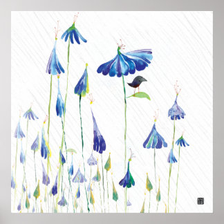 BLUEFLOWERRAÏNE POSTER