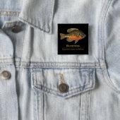 Bluegill Bream Vist Vierkante Button 5,1 Cm (In situ)