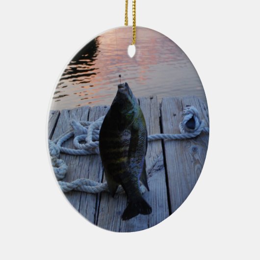 Bluegill in sunset Lake Arrowiad Keramisch Ornament (Rechts)
