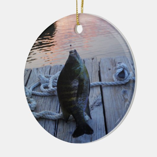 Bluegill in sunset Lake Arrowiad Keramisch Ornament (Links)