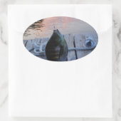 Bluegill in sunset Lake Arrowiad Ovale Sticker (Tas)