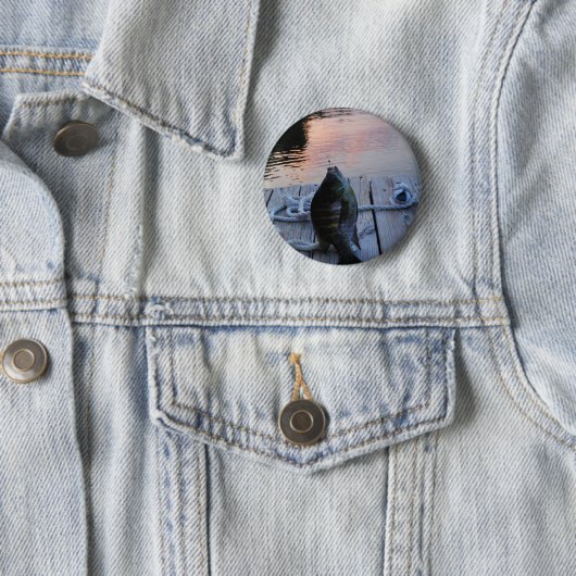 Bluegill in sunset Lake Arrowiad Ronde Button 5,7 Cm (In situ)