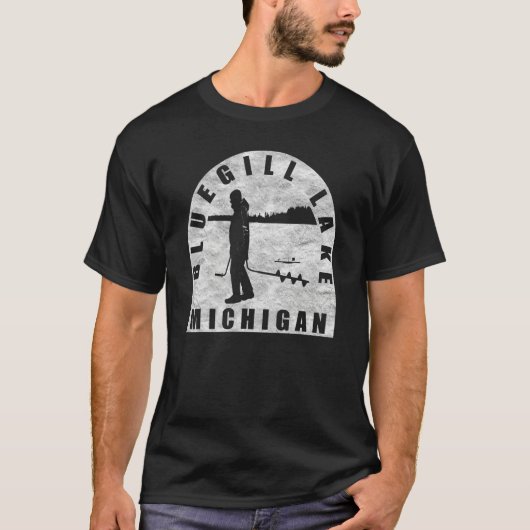 Bluegill Lake Ice Vissen Michigan T-shirt (Voorkant)