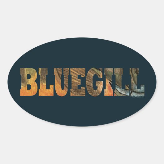Bluegill Vist Ovale Sticker (Voorkant)