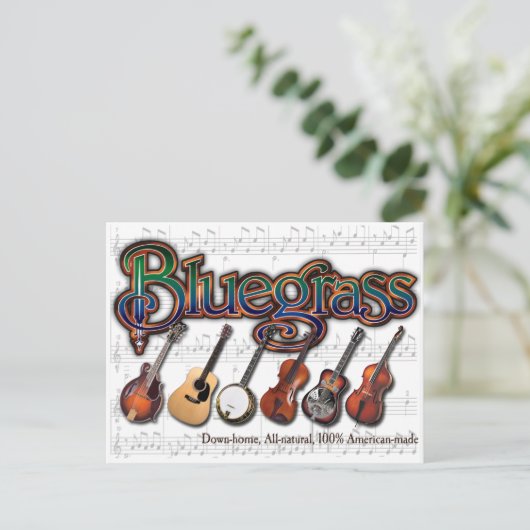 "Bluegrass - 100% Amerikaans-Made" Briefkaart (Staand voorkant)