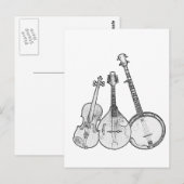 Bluegrass Band B&W Briefkaart (Voorkant / Achterkant)
