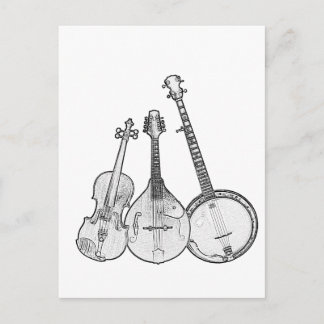 Bluegrass Band B&W Briefkaart