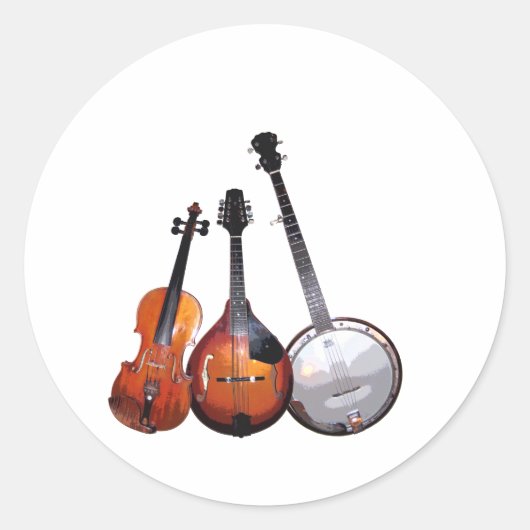 Bluegrass Band Ronde Sticker (Voorkant)