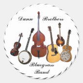 BLUEGRASS BAND -STICKER RONDE STICKER (Voorkant)